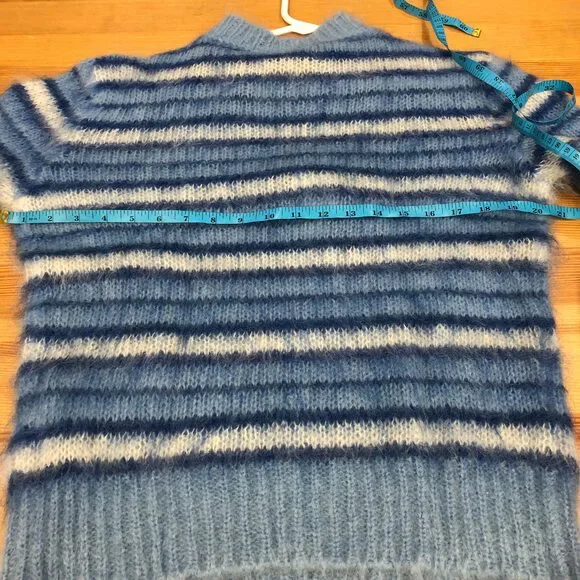 Marni Blue & White Striped Mohair-Blend Sweater Size 38 With Original tag - Picture 13 of 15